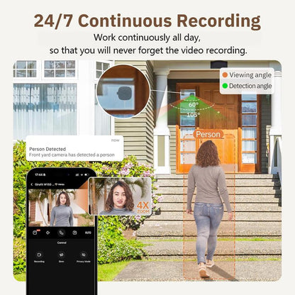 🎉 Second Piece OFF 30%🦜 Install on the window | AI Full-Color Night Vision, 24/7 Recording, Remote Viewing