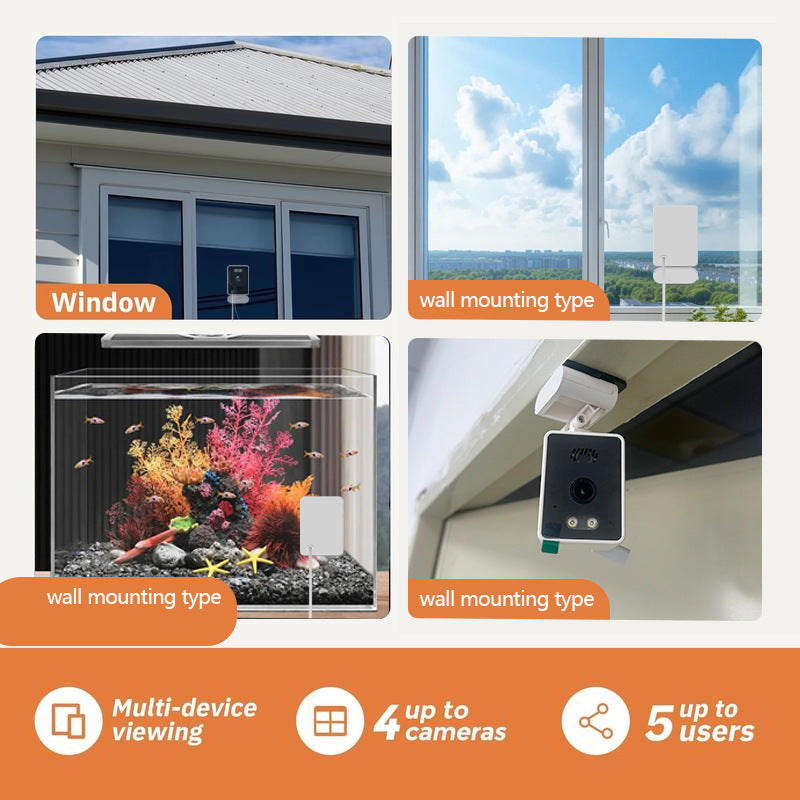 🎉 Second Piece OFF 30%🦜 Install on the window | AI Full-Color Night Vision, 24/7 Recording, Remote Viewing