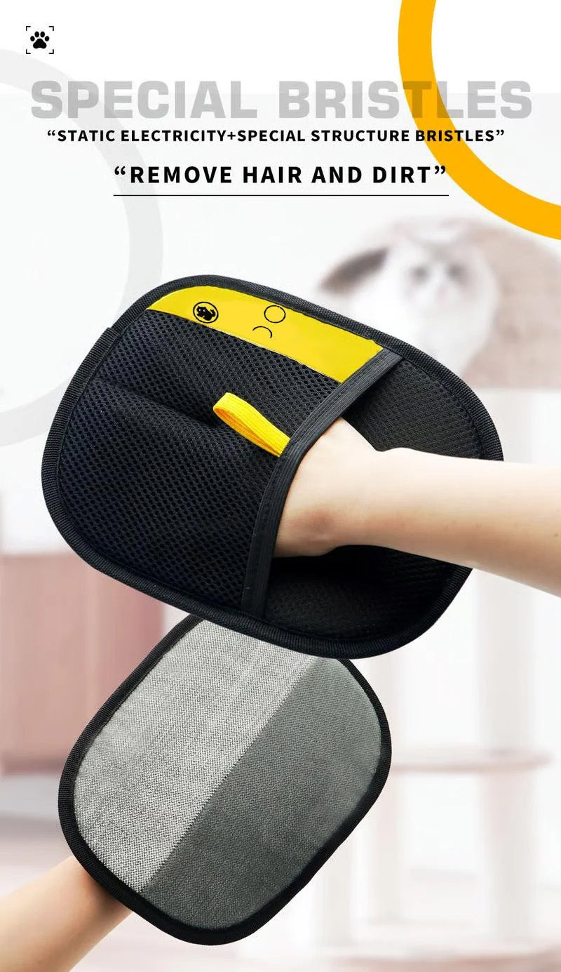 🔥BUY 1 GET 1 Free🔥🐾🧤 Pet Hair Remover Electrostatic Gloves – Double-Sided Efficient, Soft Silicone & Washable Reusable (Versatile Home+Car)!