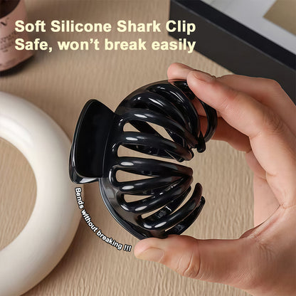 Soft Silicone Shark Hair Clips for Women – Large 2025 Trendy Claw Clips, Safe & Comfortable, No Head Pinching, Perfect for Updos & Everyday Styling