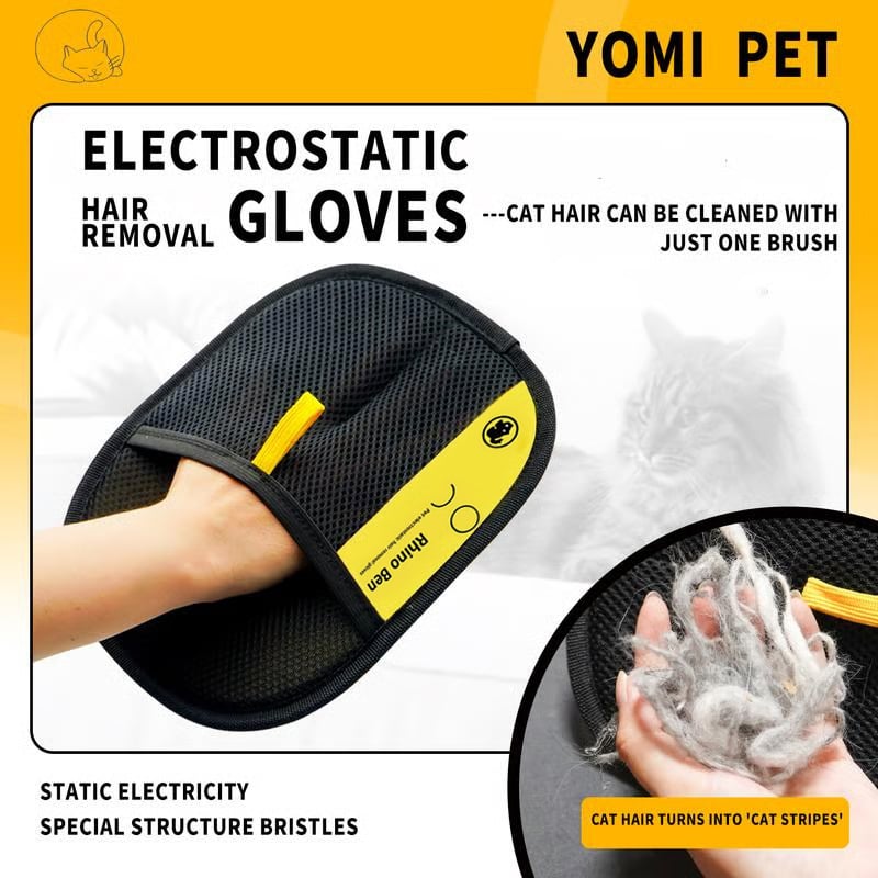 🔥BUY 1 GET 1 Free🔥🐾🧤 Pet Hair Remover Electrostatic Gloves – Double-Sided Efficient, Soft Silicone & Washable Reusable (Versatile Home+Car)!