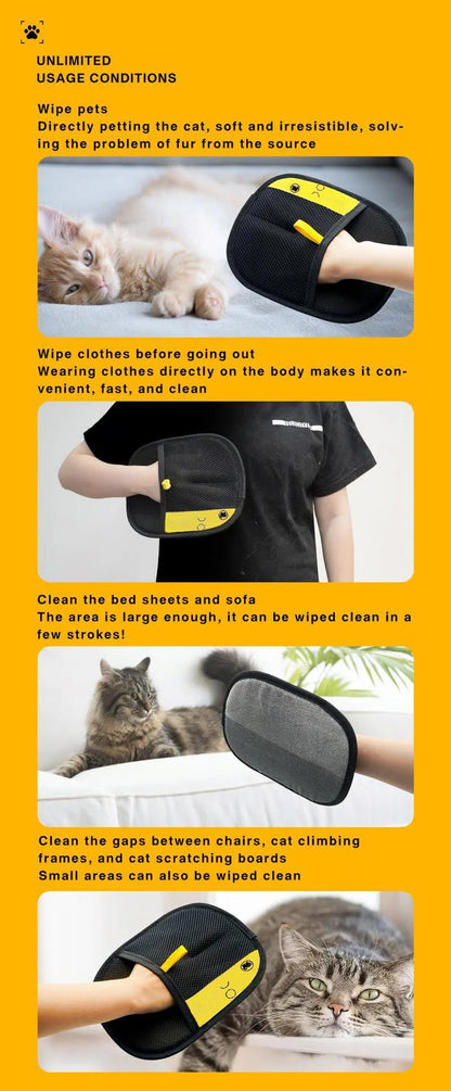 🔥BUY 1 GET 1 Free🔥🐾🧤 Pet Hair Remover Electrostatic Gloves – Double-Sided Efficient, Soft Silicone & Washable Reusable (Versatile Home+Car)!