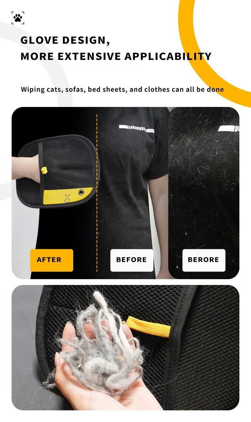 🔥BUY 1 GET 1 Free🔥🐾🧤 Pet Hair Remover Electrostatic Gloves – Double-Sided Efficient, Soft Silicone & Washable Reusable (Versatile Home+Car)!
