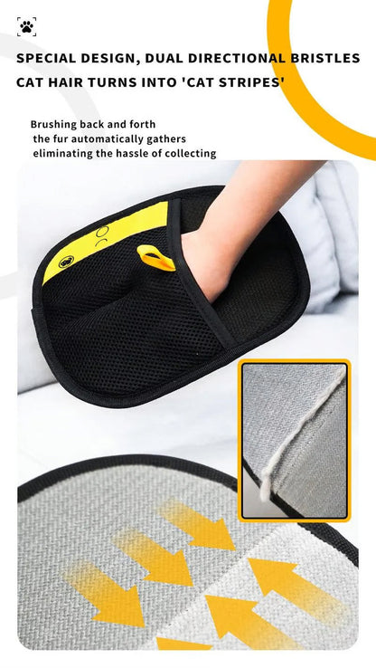 🔥BUY 1 GET 1 Free🔥🐾🧤 Pet Hair Remover Electrostatic Gloves – Double-Sided Efficient, Soft Silicone & Washable Reusable (Versatile Home+Car)!
