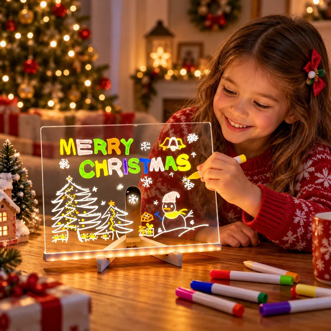 🎨LED Glow Drawing Board ✨ Unleash Your Child’s Imagination | Erasable & Reusable, Perfect Christmas Gift