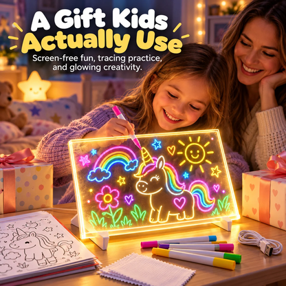 🎨LED Glow Drawing Board ✨ Unleash Your Child’s Imagination | Erasable & Reusable, Perfect Christmas Gift